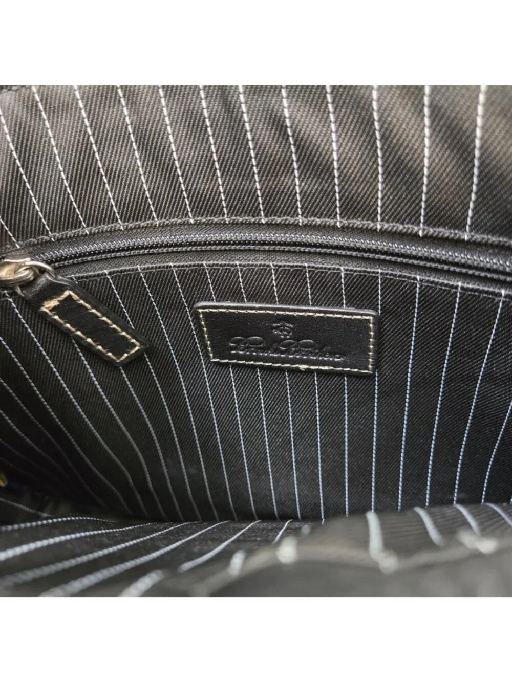 Brooks Brothers Pebble Leather Laptop Messenger Bag